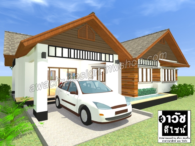 B113 แบบบ้านชั้นเดียว 3 ห้องนอน