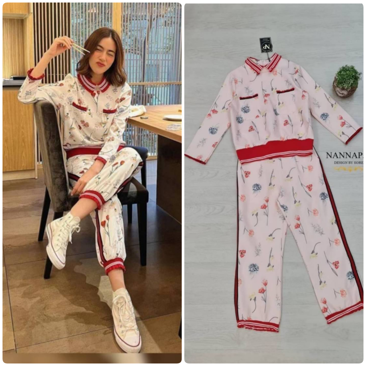 Set 2 ชิ้น สวยหรู ดูดีมีราคา รับลมหนาวพอดีเลยนะคะ ดารา-เซเล็ป ใส่กันเยอะคะ ผ้าหนานุ่มใส่สบาย มีซับในอย่างดี เสื้อซิปหลัง แต่งกระเป๋าคู่หน้า กางเกงทรงสวยเป๊ะ ลายกราฟฟิกดอกไม้สีสวยละมุน ราคานี้ห้ามพลาดนะคะ เห็นงานจริงต้องว้าวแน่นอนคะ