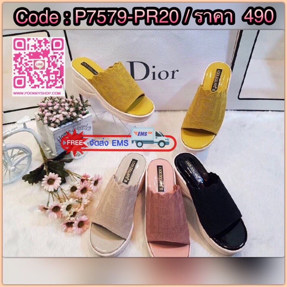 สินค้าขายดีพร้อมส่งค่า รองเท้างานสวยมาแล้วค่า details รองเท้าสวมผ้าไหมพรม เสริมส้นหนา ใส่ง่าย 👡เป็นรองเท้า every day look ของสาวๆได้เลยค่า