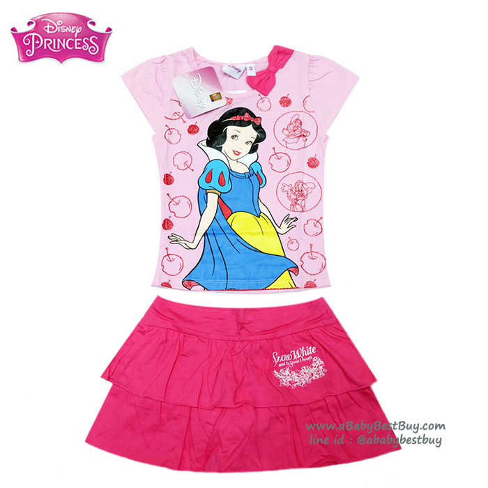 (Size S-M-L) ชุดเสื้อ กระโปรง ลายเจ้าหญิงสโนไวท์ สีชมพู ดิสนีย์แท้ ลิขสิทธิ์แท้ (สำหรับเด็ก1-5 ปี)
