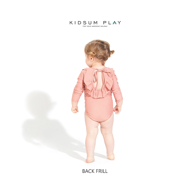 Kidsumplay Back Frill Swimsuit ชุดว่ายน้ำแขนยาววันพีชกัน UV