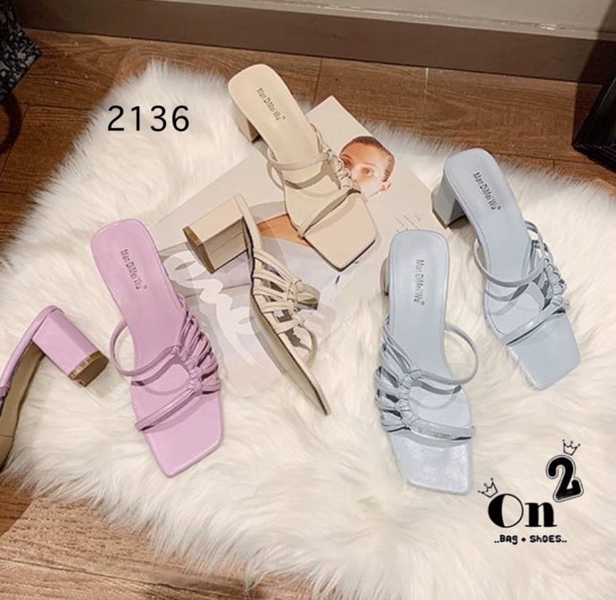 แบบใหม่พร้อมส่ง...รองเท้าส้นสูงสวมหน้าดีไซน์หนังสานงานเรียบเก๋สีพาสเทลสวยๆพร้อมส่ง3 สี