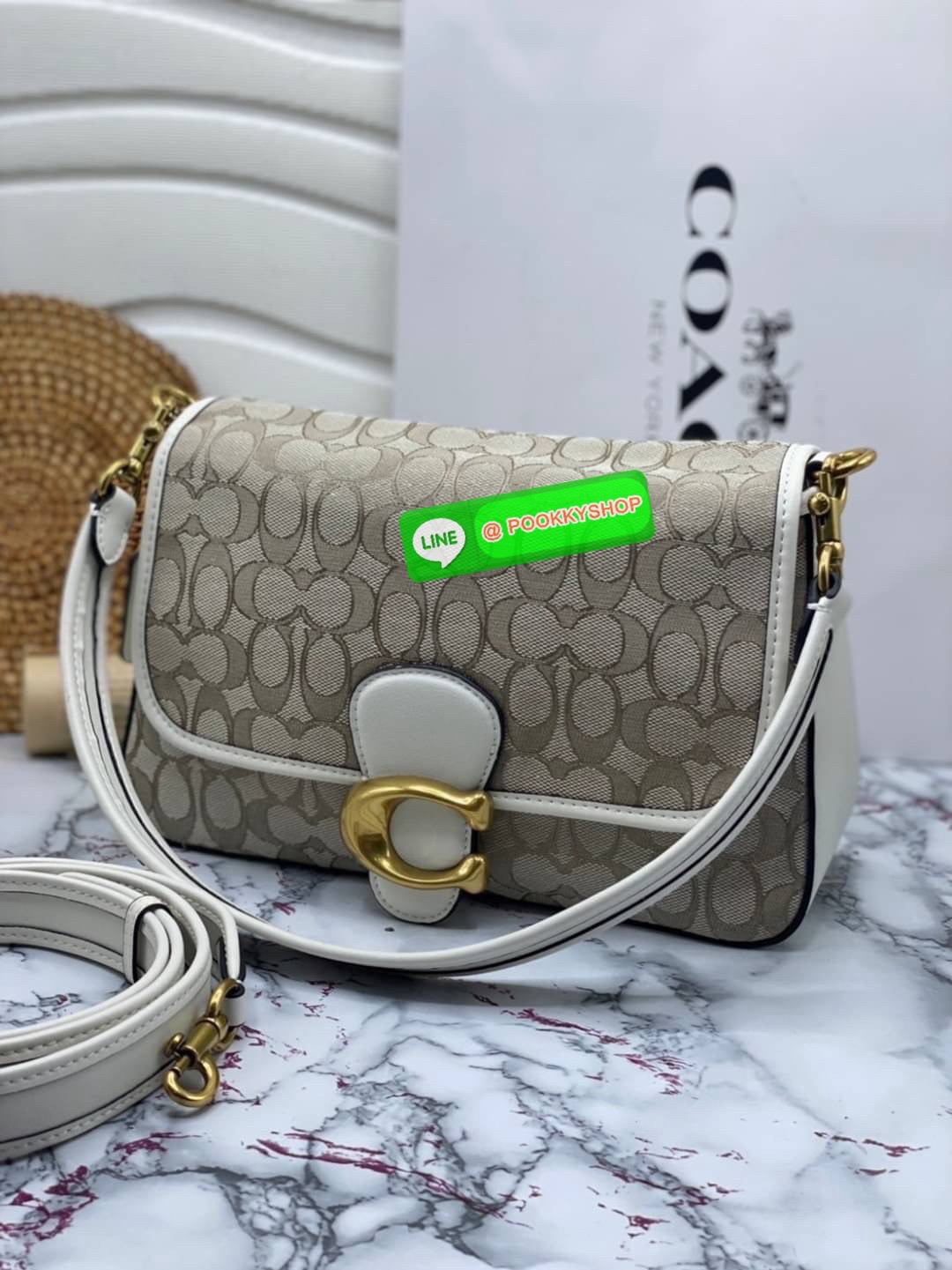 Coach CJ854 Soft Tabby Shoulder Bag In Signature Jacquard Features denim