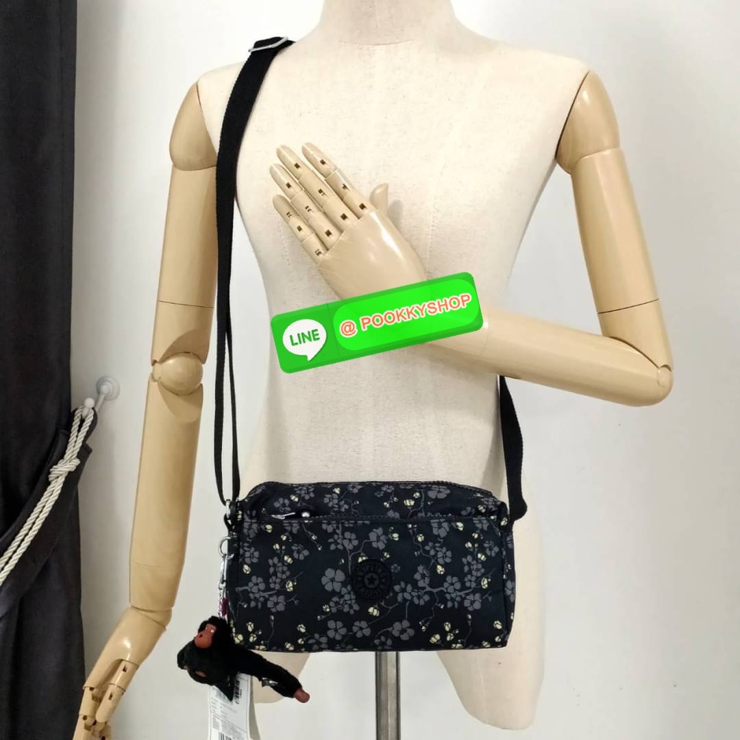 KIPLING Monkey program K16217 Seoul up sling bag รุ่น 3 ซิป สะพายข้าง ขนาดเล็กทรงสี่เหลี่ยมผืนผ้า วัสดุ Nylon 100% หลสกหลายฟังก์ชั่นใช้งาน ครบครันในใบเดียว