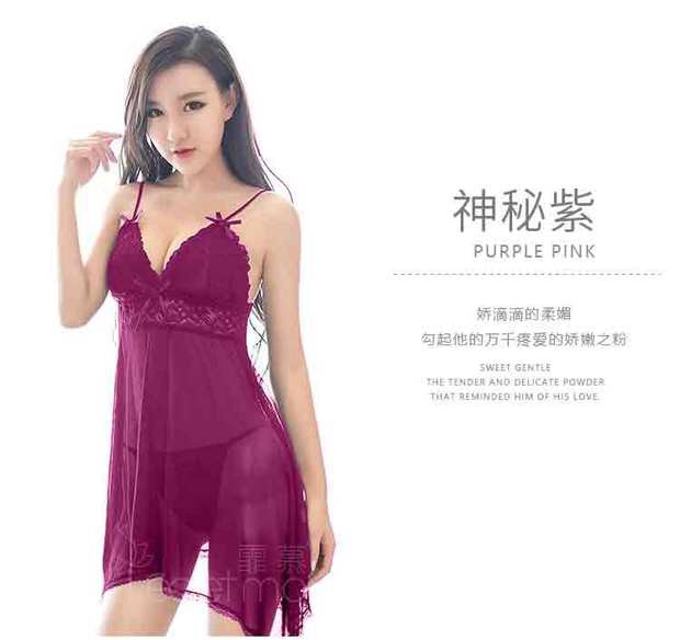 ชุดนอนเซ็กซี่ ชุดนอนซีทรู แต่งลูกไม้ ช่วงอก ชายเล่นระดับ เนื้อผ้าเกรดพรีเมี่ยม ทิ้งตัว สวยหรู มากคะ +G-string เข้าชุด