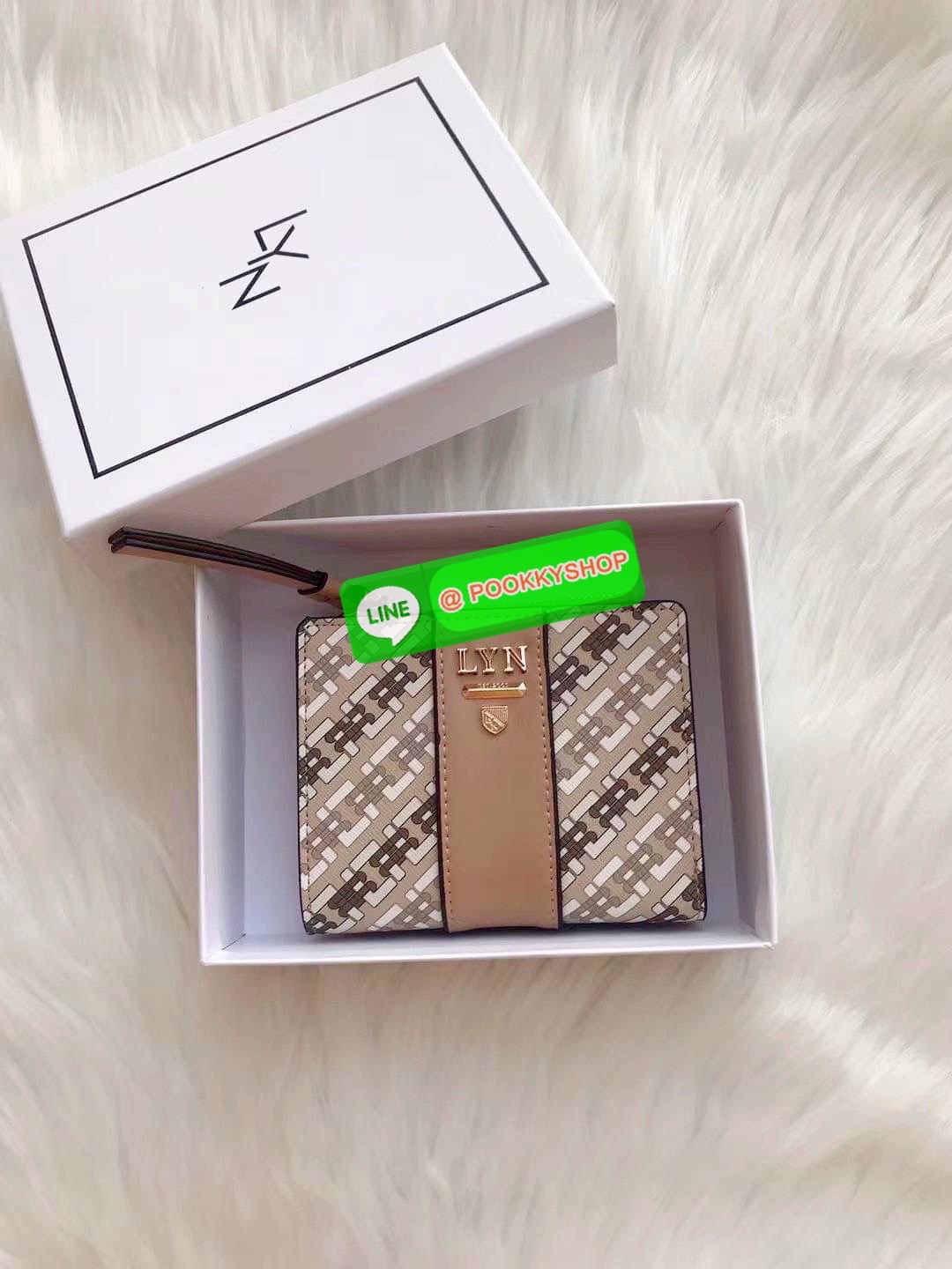 แท้ Outlet Lyn กระเป๋าสตางค์ กระเป๋าสตางค์ใบสั้น