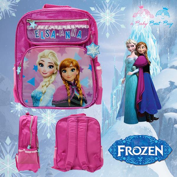 ฮ 'Disney Frozen - กระเป๋าเป้สะพายหลัง ลายเจ้าหญิงอันนา เอลซ่า กระเป๋านักเรียน ของแท้ ลิขสิทธิแท้ (14 นิ้ว)