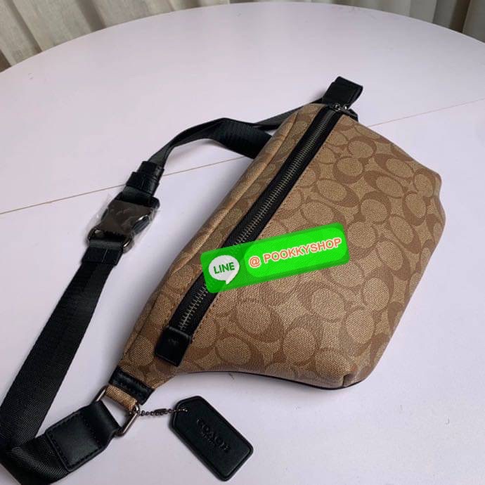 Coach GRADE BELT BAG IN SIGNATURE CANVAS (COACH C1411) Signature coated canvas and refined calf leather| Inside multifunction pocket| Zip closure, fabric lining| Outside zip pocket| Adjustable strap for wear at waist