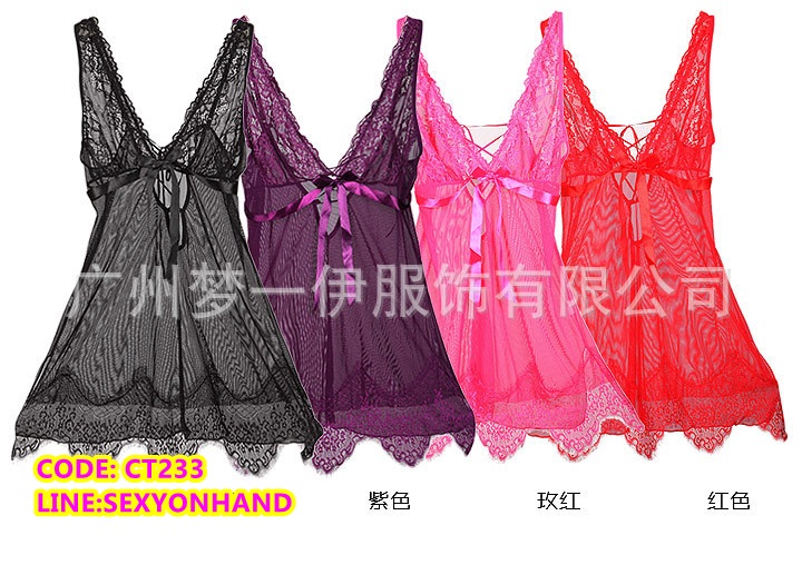 ชุดนอนเซ็กซี่ ชุดนอนซีทรู ชุดนอนสายเดี่ยว แต่งลูกไม้ สีชมพูสด ติดริบบิ้น เพิ่มความหวานใต้อก เนื้อผ้าทิ้งตัว เกรดPremium สวยเซ็กซี่ ยั่วยวนมากๆคะ+G-string