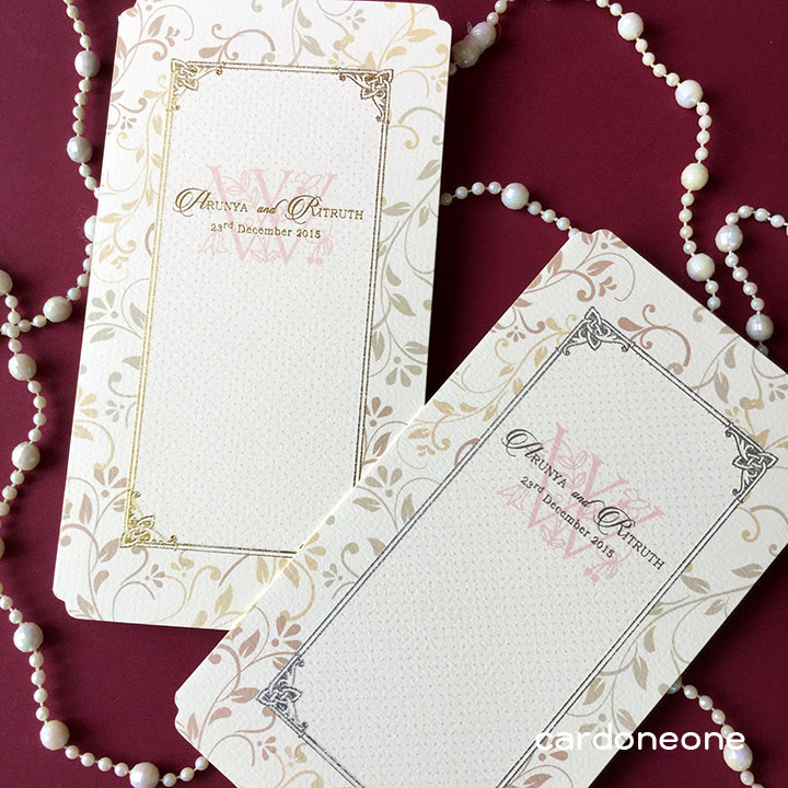 การ์ดงานแต่งสีพาสเทล สีครีม