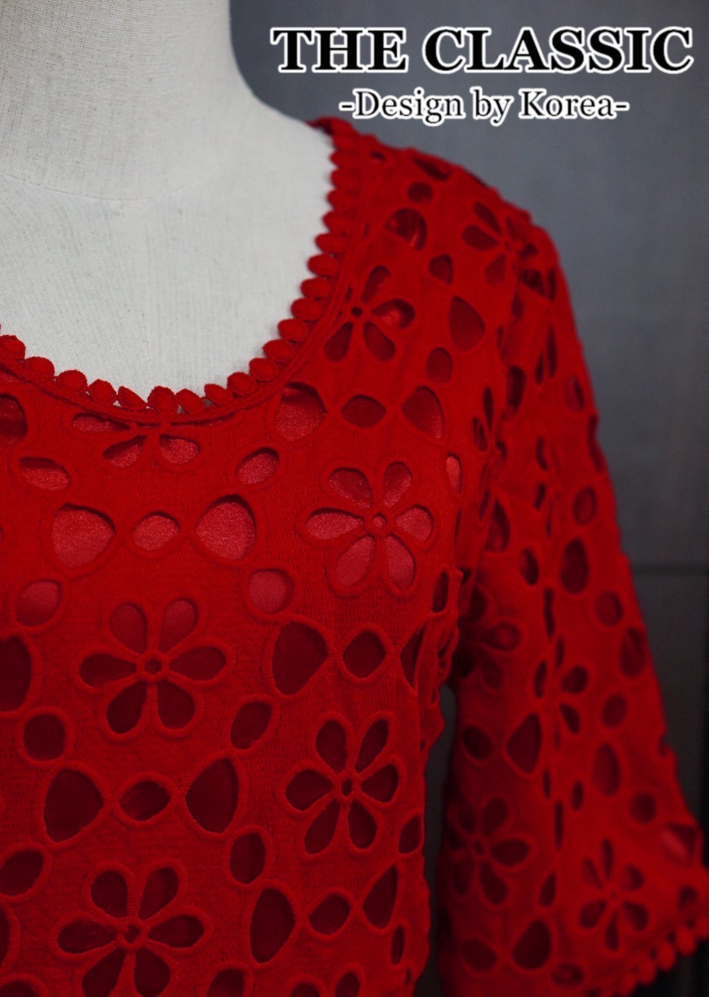 เดรสแฟชั่น เดรสลูกไม้ยาว ใช้ผ้าลูกขึ้นลายดอกไม้ เนื้อแน่นอย่างดีมีน้ำหนัก