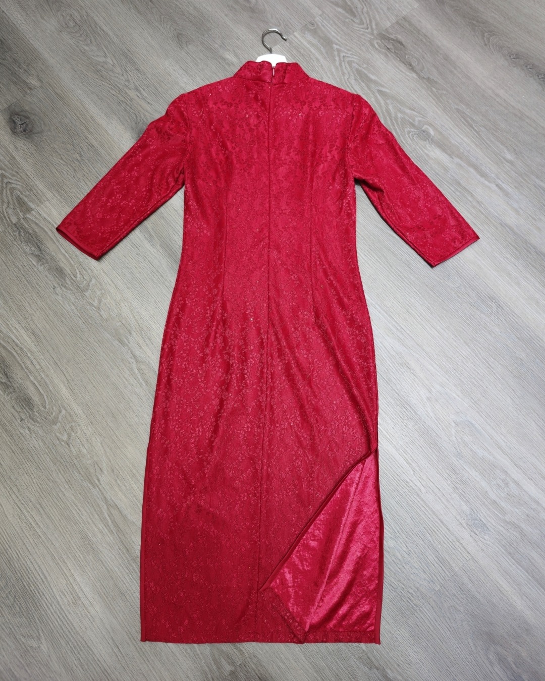 เดรสแฟชั่น เดรสกี่เพ้าเสื้อแขน 3 ส่วน มีเสื้อคลุมที่สามารถถอดได้