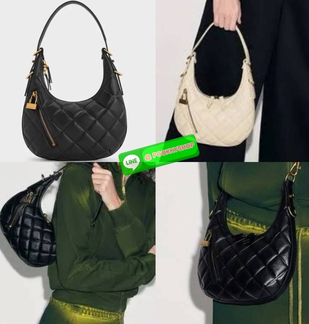 Charles&Keith แท้ Outlet ทรง hobo ใช้ได้ 2 แบบ ถือได้ สะพายได้
