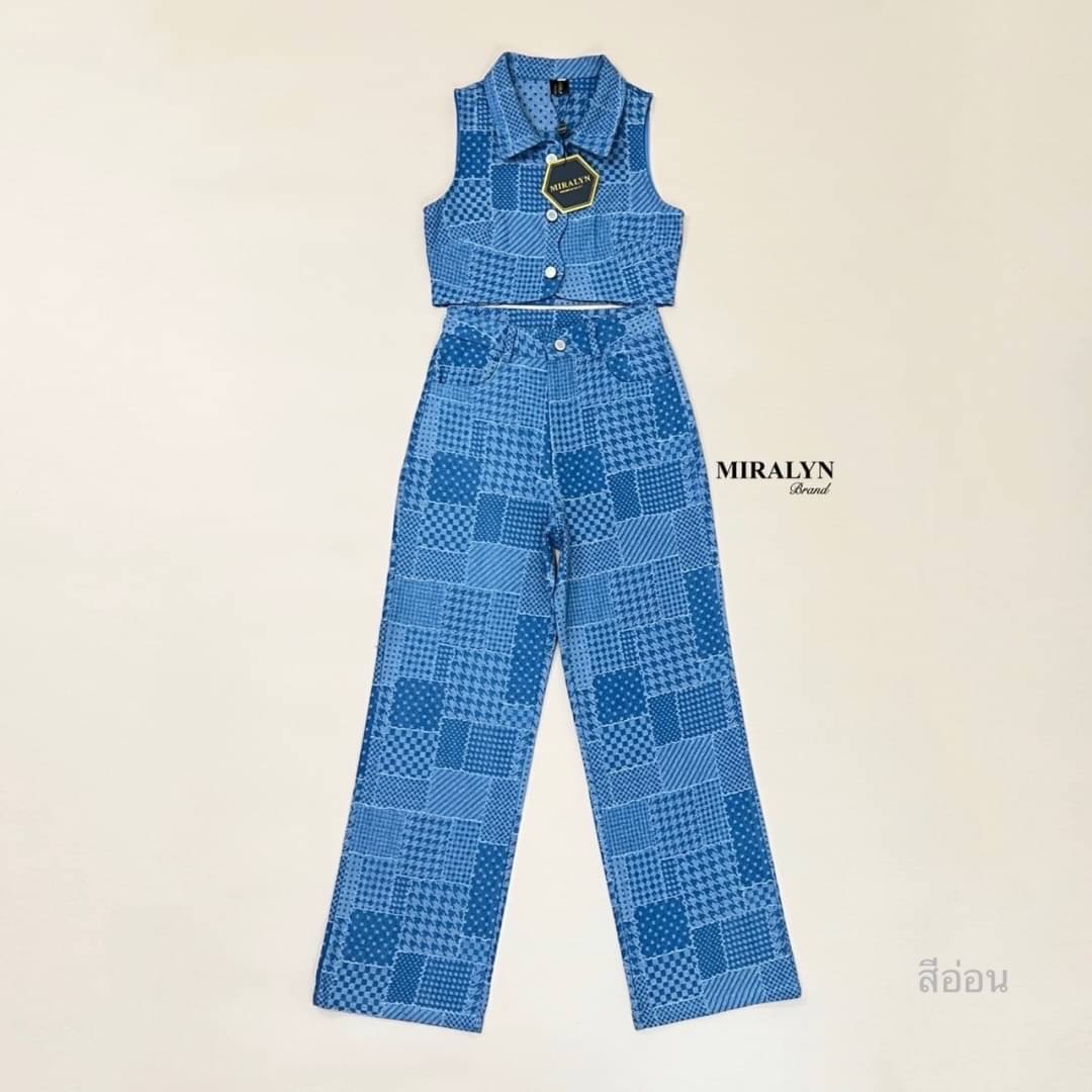 ชุดเซทแฟชั่น Set jeans 2 ชิ้น ยีนส์แต่งลายในตัวสวยเก๋มาก ยีนส์เนื้อนิ่มไม่หนักมากใส่สบาย สีอ่อน/เข้ม