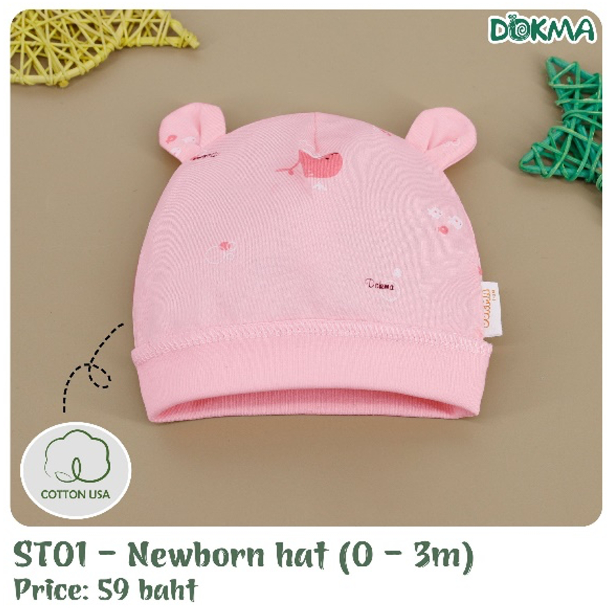 DOKMA Kids หมวกเด็กแรกเกิด 0-3 M cotton