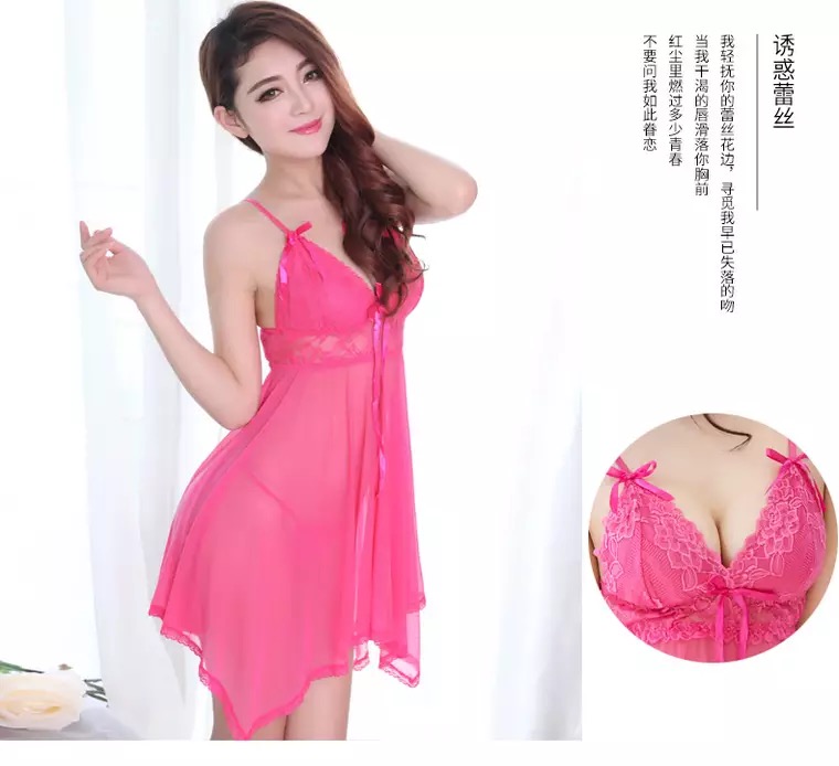 ชุดนอนเซ็กซี่ ชุดนอนซีทรู แต่งลูกไม้ ช่วงอก ชายเล่นระดับ เนื้อผ้าเกรดพรีเมี่ยม ทิ้งตัว สวยหรู มากคะ +G-string เข้าชุดคะ