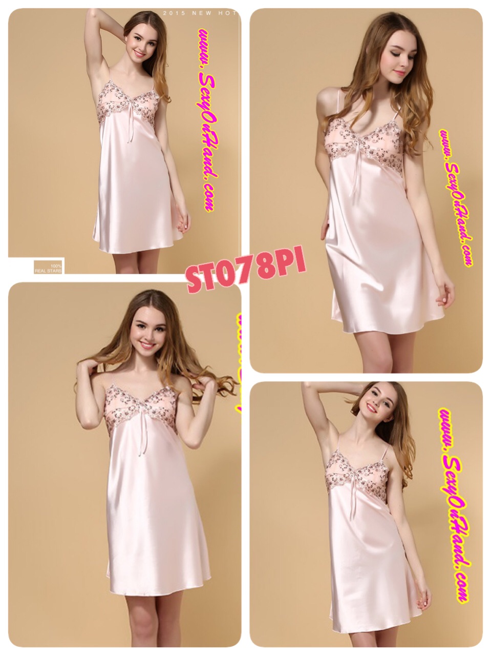 ชุดนอนผ้าไหม ชุดนอนคุณหนู สุดหรู ผ้าไหมสายเดี่ยว สีชมพูอ่อน แต่งลูกไม้ปัก ช่วงอก เนื้อผ้าสวยหรู งานเย็บเกรดพรีเมี่ยมคะ