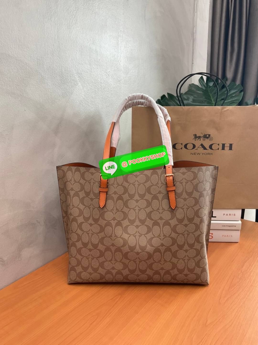 🚚 พร้อมส่ง 🚚 Restock!! รุ่นขายดีที่สุด มากี่รอบก็ขายดีหมดไวทุกรอบ💕 COACH F1665 MOLLIE TOTE IN SIGNATURE CANVAS กระเป๋าสะพายไหล่ Coach ทรง Shopping รุ่นใหม่ คุณภาพดี หนัง pvc หนังนิ่ม ทรงสวย คลาสสิก รุ่นฮิตตลอดกาล ไม่ตกเทรน ภายในแยก