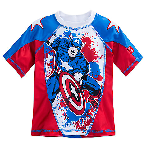 Captain America Rash Guard for Boys from Disney USA ของแท้100% นำเข้า จากอเมริกา (Size 7/8)