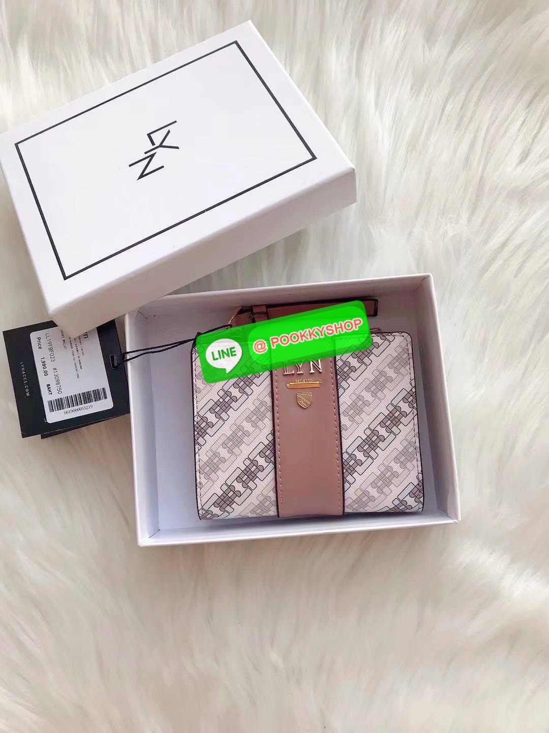 แท้ Outlet Lyn กระเป๋าสตางค์ กระเป๋าสตางค์ใบสั้น