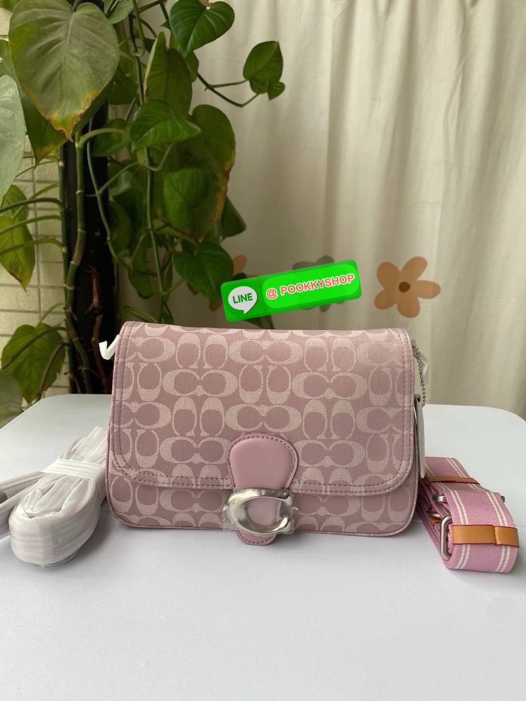 Coach CJ854 Soft Tabby Shoulder Bag In Signature Jacquard Features denim