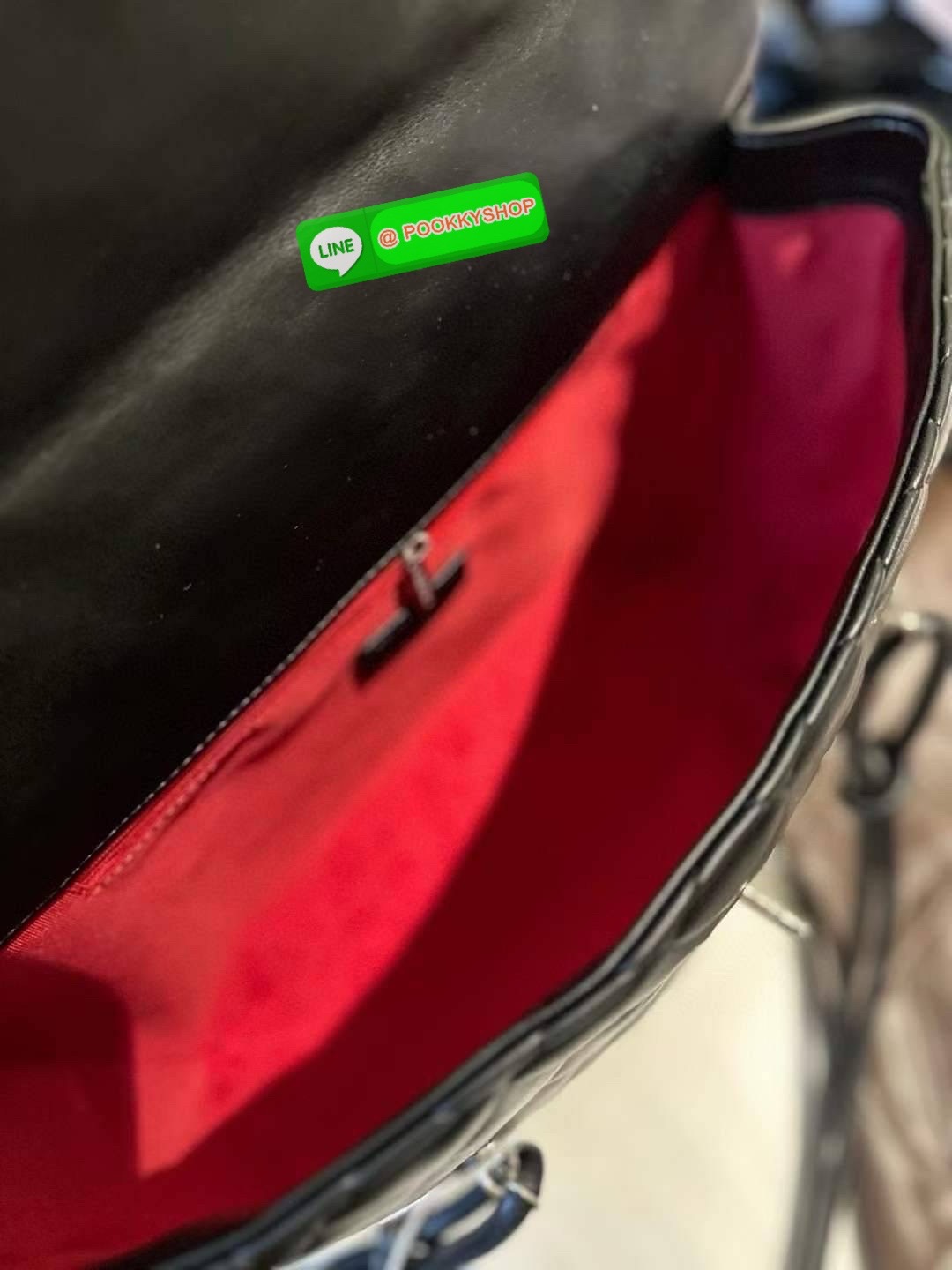 CHANEL Black Lambskin Leather Cambon Handbag Limited Edition White CC Logo RARE