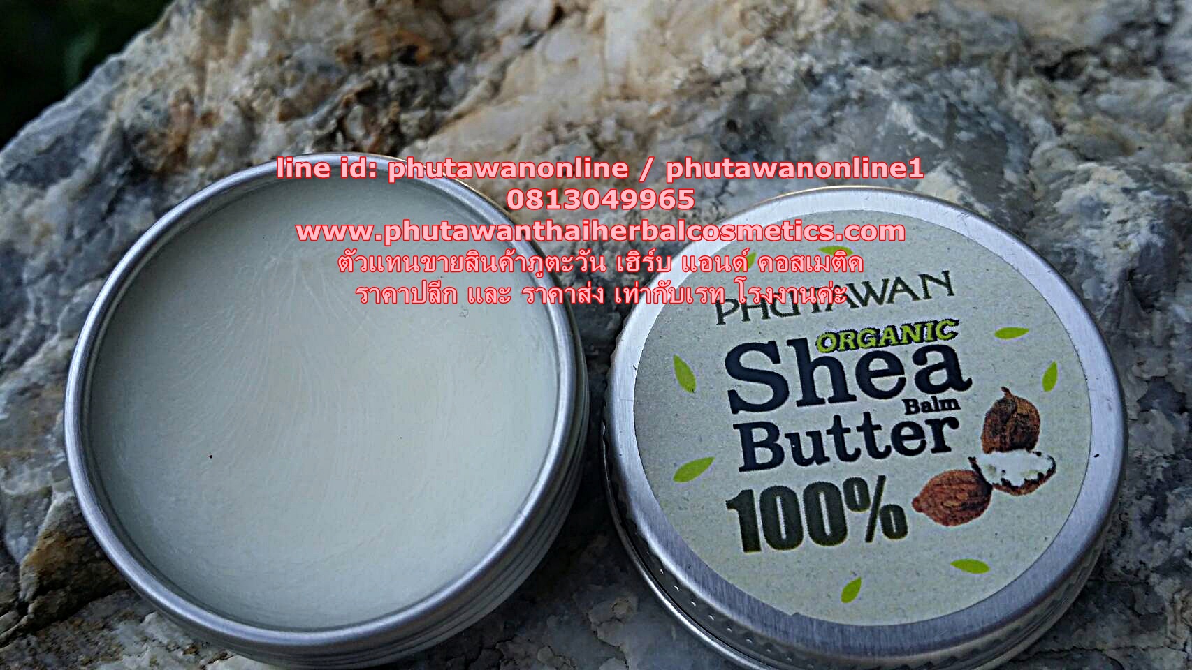 shea butter organic phutawan เชีย บัตเตอร์ ออแกนิค ภูตะวัน ขนาด 10 กรัม