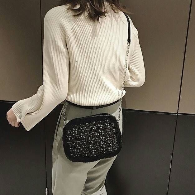 กระเป๋าแฟชั่น นำเข้า BY "BKK.BASIC♡" รุ่น "TWEDDY BOX" กระเป๋าทรง CROSSBODY