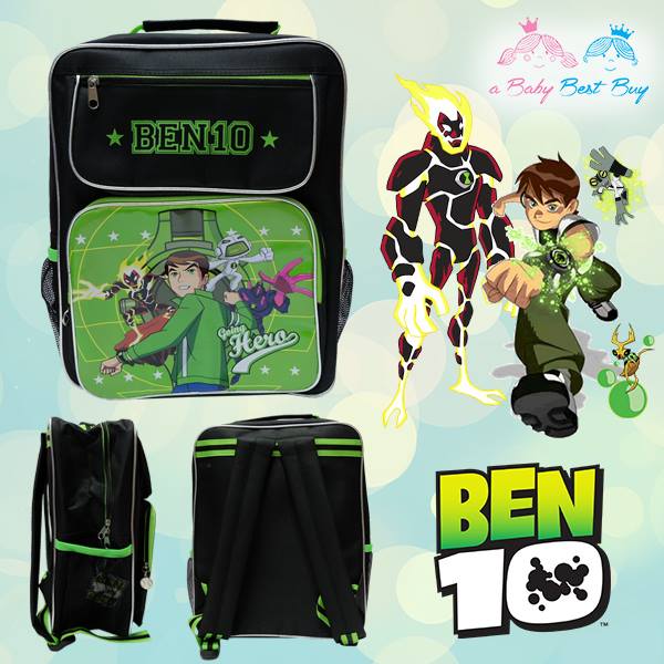 ฮ 'Cartoon Network ฺBEN10 Backpack - กระเป๋าเป้สะพายหลัง ลายเบ็นเท็น กระเป๋านักเรียน ของแท้ ลิขสิทธิแท้ (14 นิ้ว)
