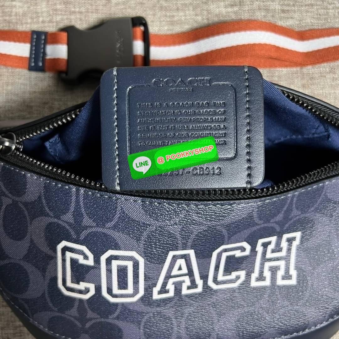Coach Warren Belt Bag In Signature Canvas ( CB912 )With กระเป๋าคาดอก/เอว Coach Warren ในแคนวาสซิกเนเจอร์พร้อม ผ้าใบเคลือบซิกเนเจอร์และหนังลูกวัวอย่างดี ภายในกระเป๋ามัลติฟังก์ชั่น ปิดซิป ซับในผ้า กระเป๋าซิปด้านนอก สายปรับได้ ยาว 34 1/2" ใส่ได้เอว