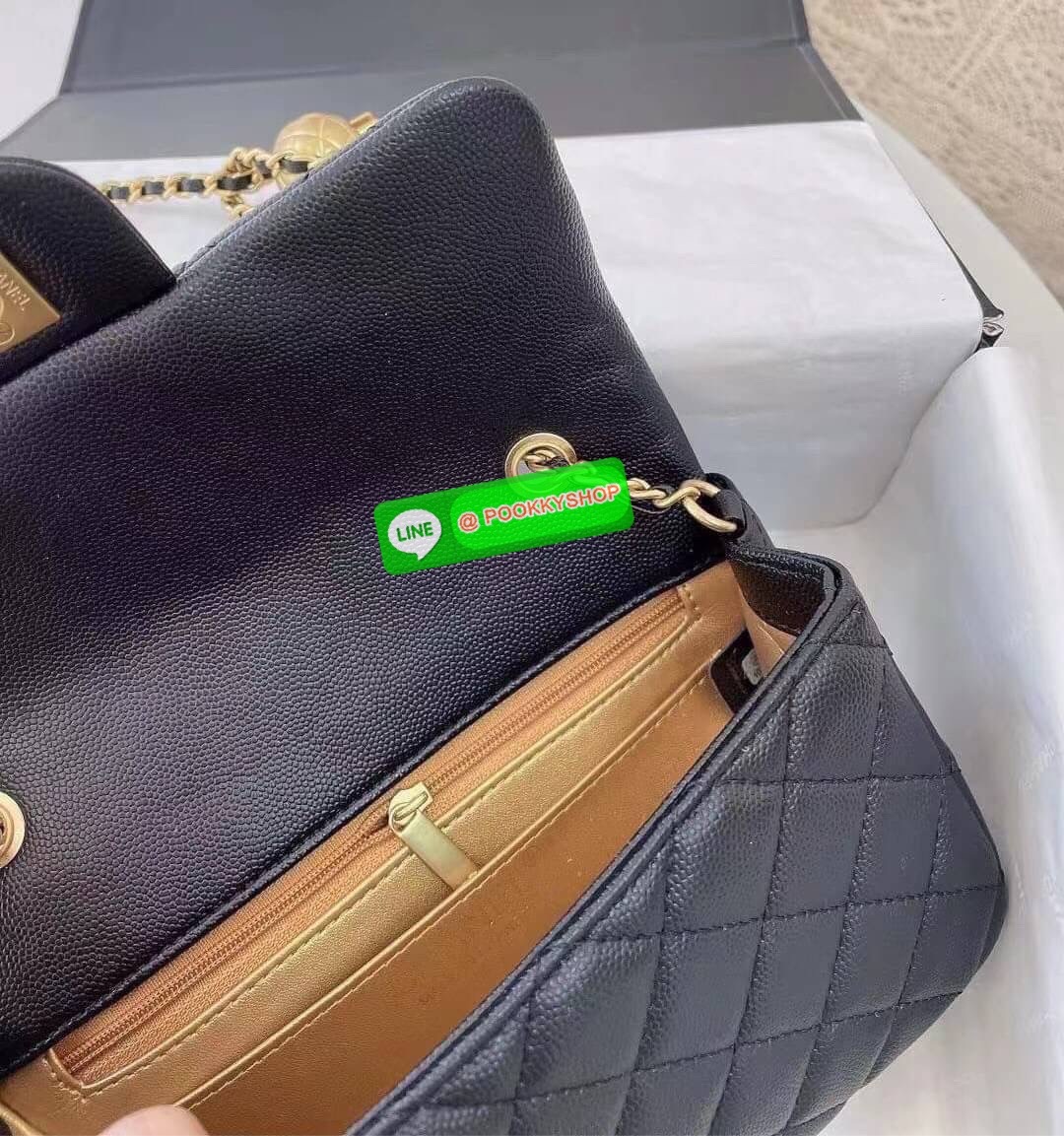 Chanel MINI FLAP BAG CAVIAR Leather GOlD tone hardware
