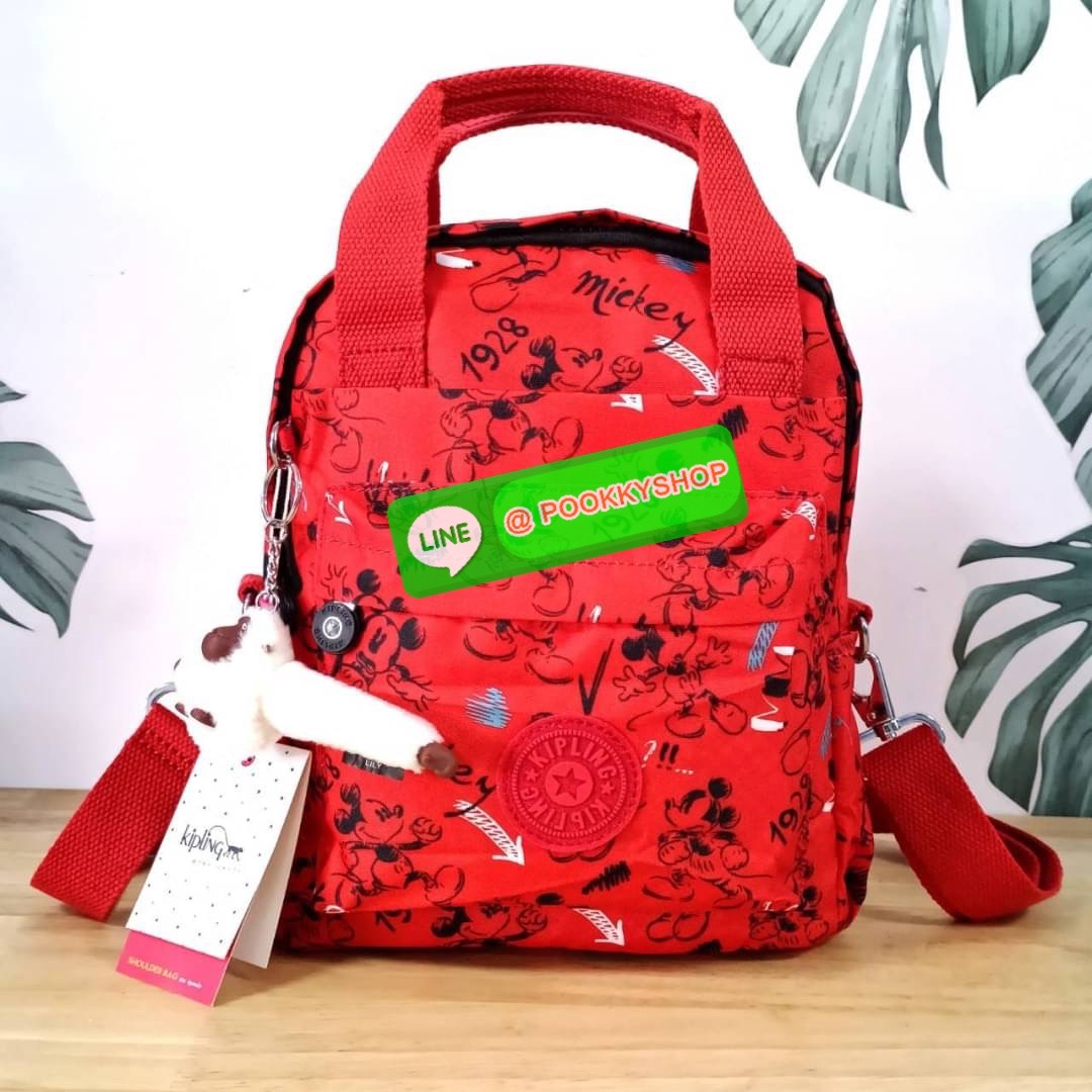 KIPLING 3 WAYS MINI BACKPACK ซับในลายตาราง กระเป๋าสะพาย 3 Ways รุ่นใหม่ วัสดุ Nylon & Polyester 100% หูหิ้วหนังปั๊มชื่อแบรนด์ สายสะพายยาวเลื่อนปรับได้ free size และ สามารถถอดได้ สามารถถือหรือสะพายได้ จะสะพายไหล่ สะพายเฉียง Crossbody หรือจะคล้องสายเป็นเป้ส