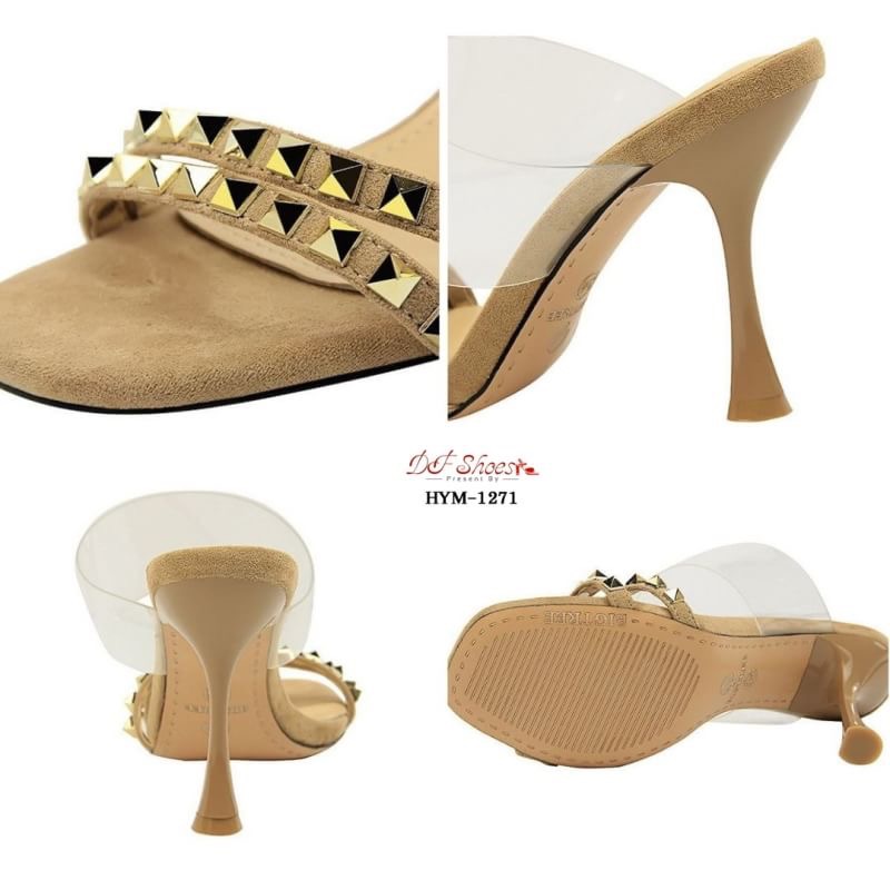 สินค้าพร้อมส่ง รองเท้าส้นสูงนำเข้าเกรดพรีเมี่ยม วัสดุผ้าสักหลาด สายคาดPUใสนิ่มอย่างดีไม่บาดเท้า ดีไซน์สายคาดด้านหน้าตกแต่งอะไหล่หมุดสีทอง เพิ่มความหรูหรา ส้นเข็ม สวมใส่ง่าย กระชับหน้าเท้า โดดเด่นไม่ซ้ำใคร งานคุณภาพดีมาก งานจริงสวยเหมือนรูปค่ะ