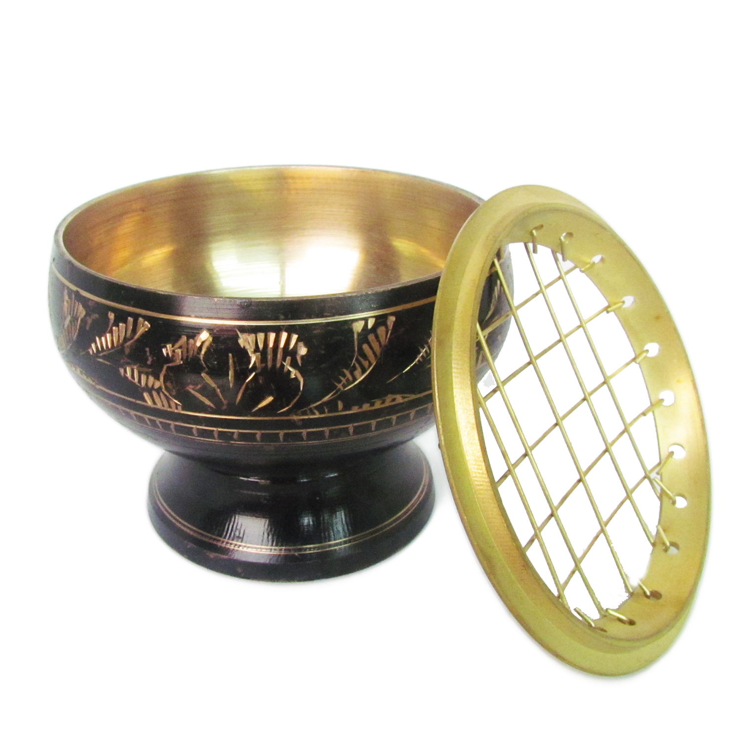 เตาเผาไม้หอม สีดำ ทอง กระถางธูป ไม้กฤษณา ไม้จันทน์ กำยาน มดยอบ เครื่องหอมทุกชนิด ทำจากทองเหลืองแท้ทั้งชิ้น