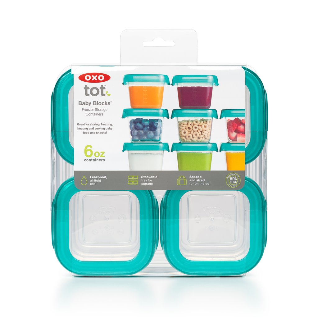 OXO Tot กล่องเก็บอาหาร สต็อคอาหาร ขนาด 6 ออนซ์ สีฟ้าน้ำทะเล