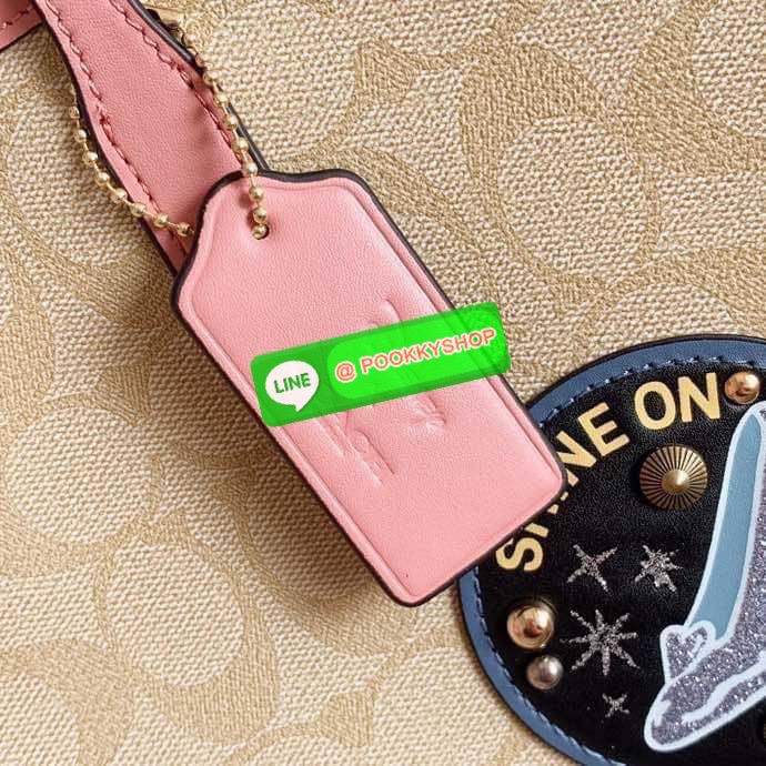 Coach DISNEY X COACH CITY TOTE IN SIGNATURE CANVAS WITH PATCHES (COACH C3724) IM/LIGHT KHAKI MULTI