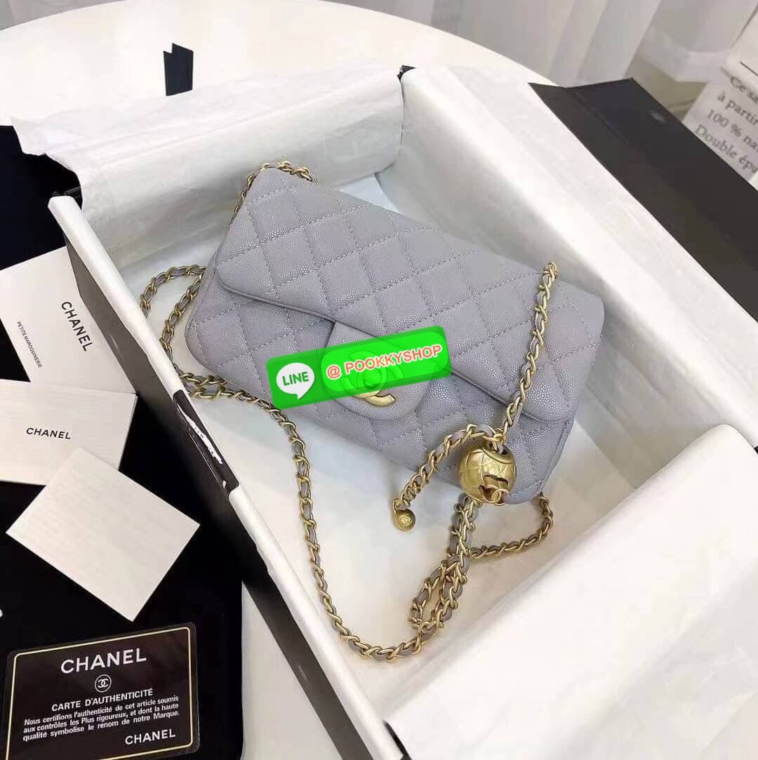 Chanel MINI FLAP BAG CAVIAR Leather GOlD tone hardware