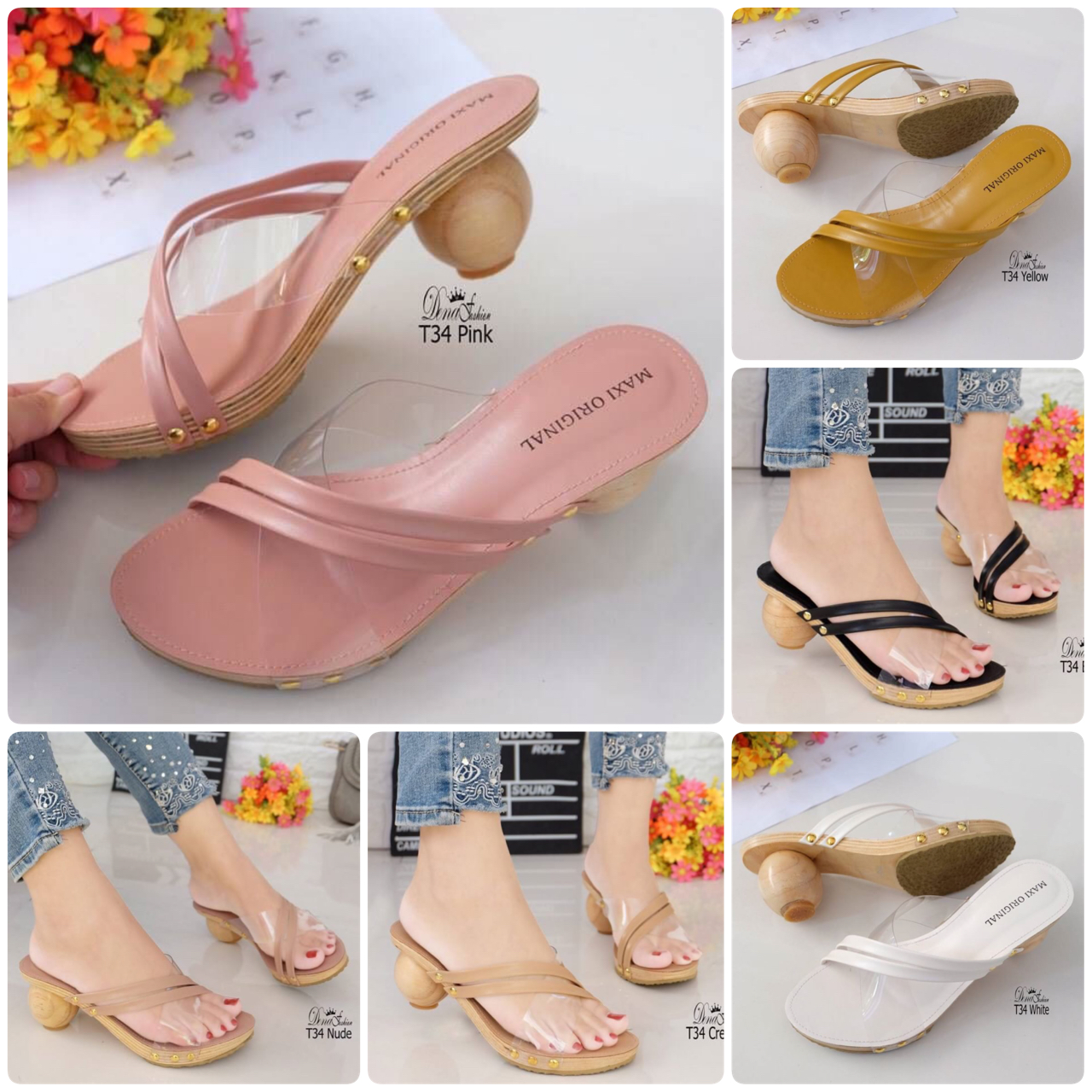 T34 เกี๊ยะส้นตุ่ม สวยขนาดนี้ ไม่สนยังไงไหว งานสวยทำยาก ในราคาเบา สวยเกินราคาจริงๆจ้า ดีเทลทรงสวมหน้าไขว้ ทนทานด้วยงานตอกหมุด หรูหราดูแพง ที่คุณห้ามพลาด