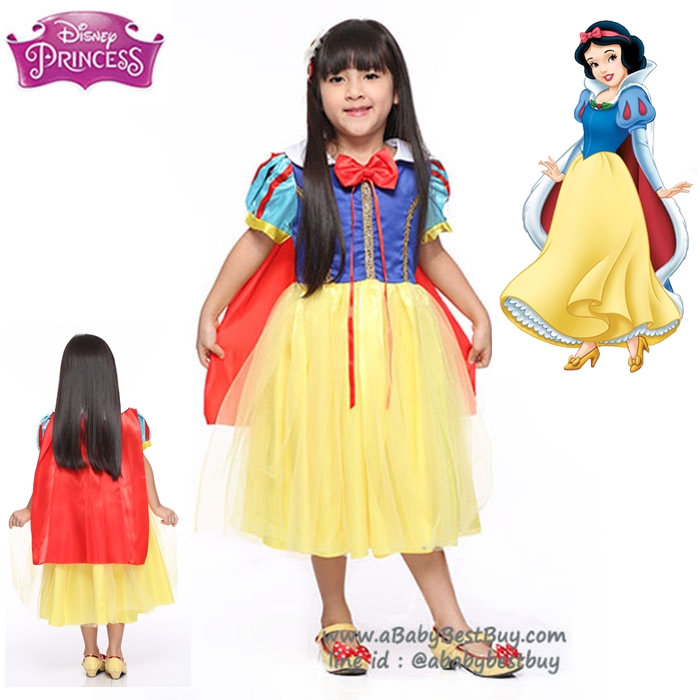 " ชุดเดรส ชุดแฟนซี Princess Snow White เจ้าหญิงสโนไวท์ + ผ้าคลุม(ถอดได้) ชุดแฟนซีเจ้าหญิง ผ้าดี ใส่สบาย
