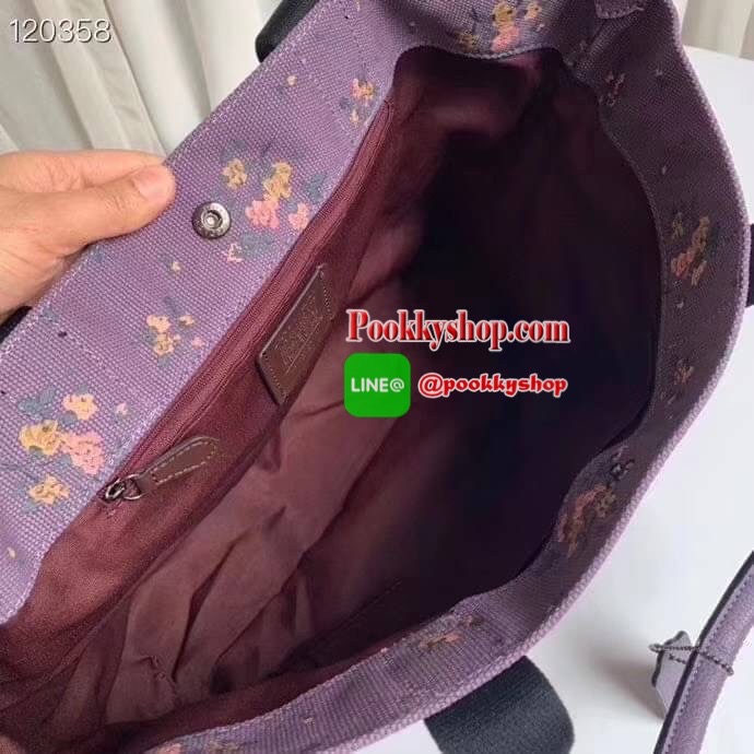 Coach DISNEY X COACH TOTE WITH ROSE BOUQUET PRINT AND THUMPER (COACH 91116) SV/MIDNIGHT MULTI