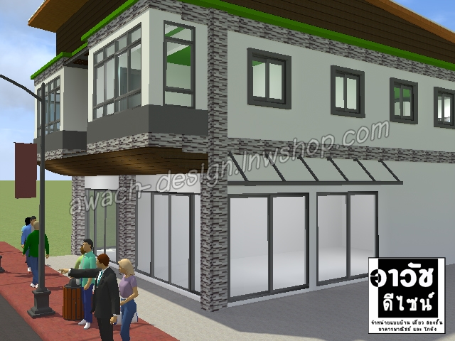 C0324 แบบอาคารพาณิชย์ 2 ชั้น 4 ห้องนอน