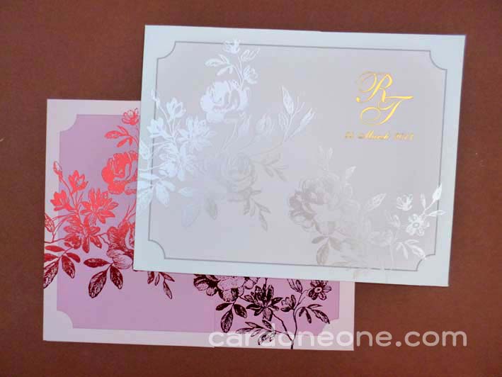 การ์ดแต่งงานวินเทจดอกไม้