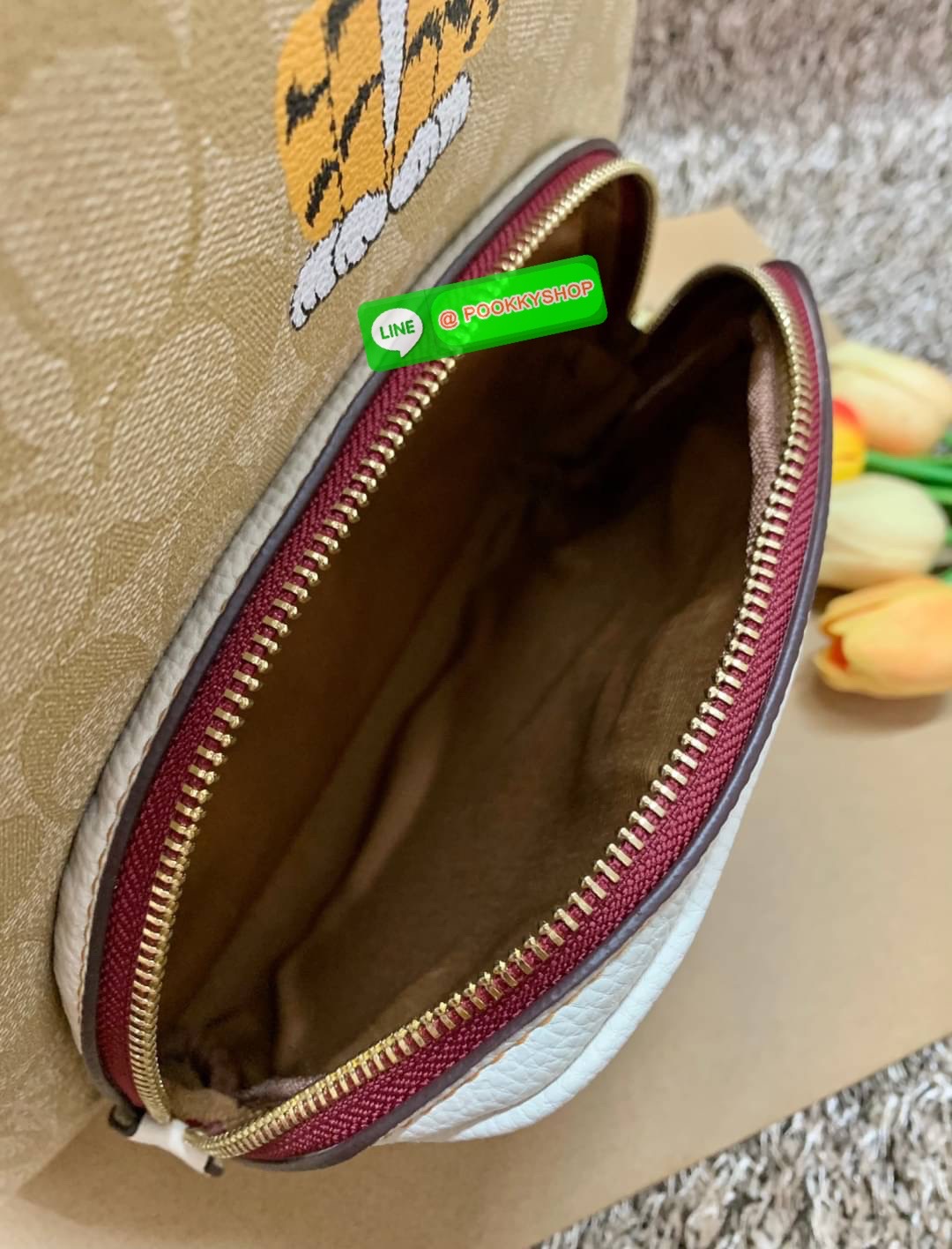 NEW ARRIVAL! น้องแมวเสือน่ารักมากๆเลยค่าา! COACH COURT BACKPACK IN SIGNATURE WITH TIGER ((C7317)) พร้อมส่ง น่ารักขนาดนี้ ไม่มีได้งัยย! กระเป๋าสะพายหลังแบบมีหูหิ้ว รุ่นนี้ใช้ทั้งแท้อย่างดีทั้งใบ ลายหนังสวย นิ่มดีมากๆเลยค่ะ ด้านหน้าสกรีนลายรูปแมวเสือตระกูลเ