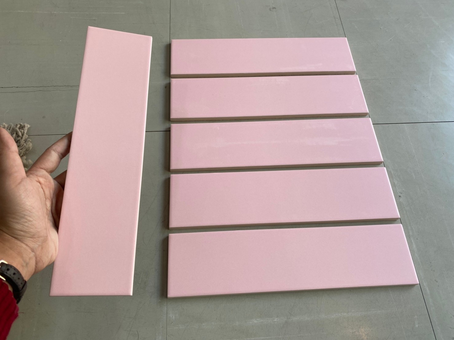 3"x12" Subway Ceramic : Matte Pink / ตรม.