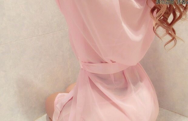 ชุดคลุม เซ็กซี่ ยูกาตะ กิโมโน ซีทรู สีชมพู พร้อมสายผูก และจีสตริงเข้าชุดคะ