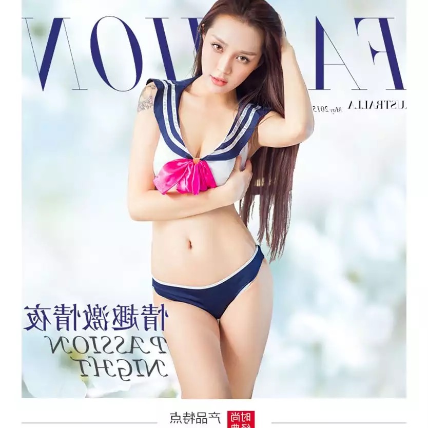 ชุดทูพีซ ชุคอสเพลย์ทูพีซ นักเรียนญี่ปุ่น แต่งคอปกทหารเรือ น้ำเงินแถบขาว สวยใส น่ารัก ๆ คะ