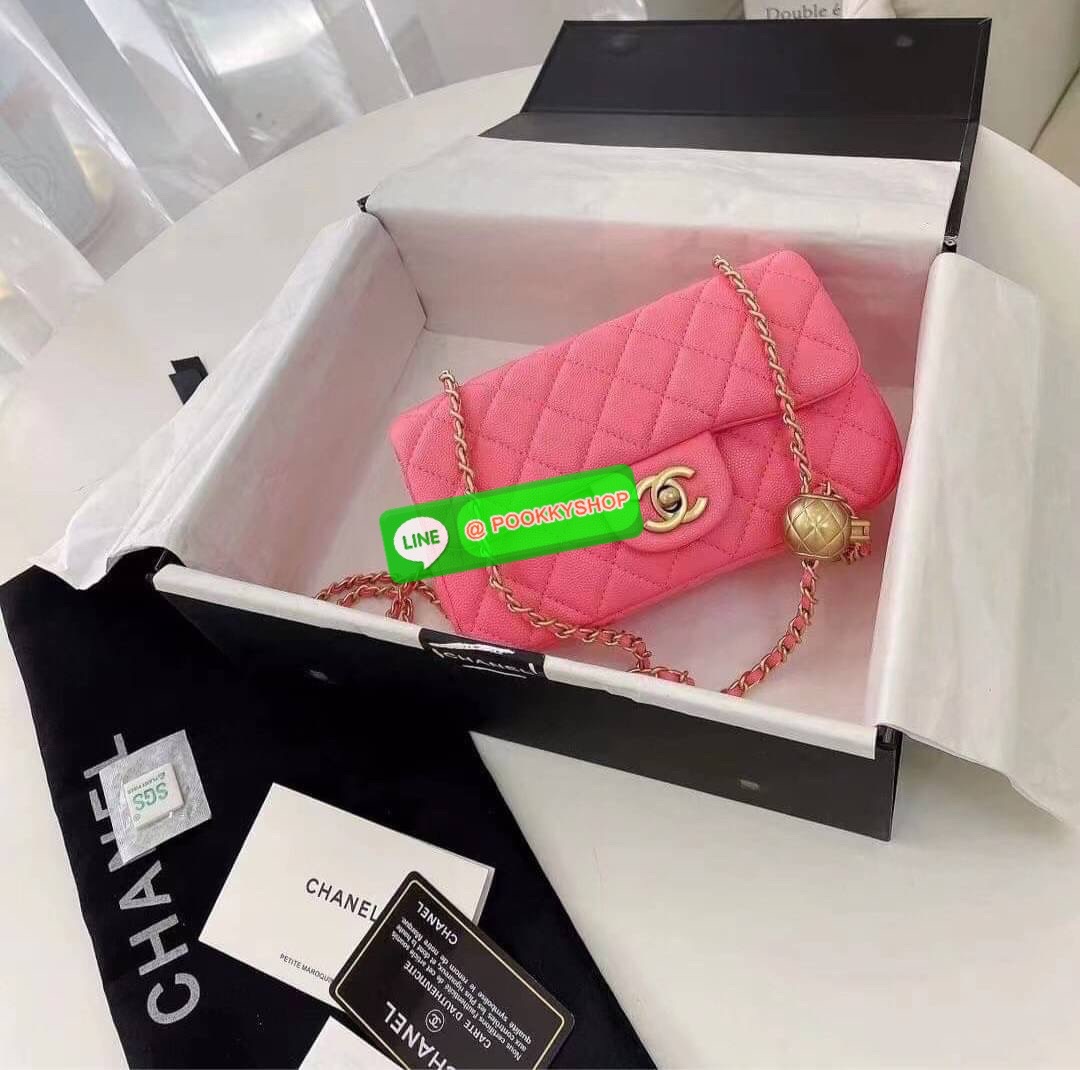 Chanel MINI FLAP BAG CAVIAR Leather GOlD tone hardware