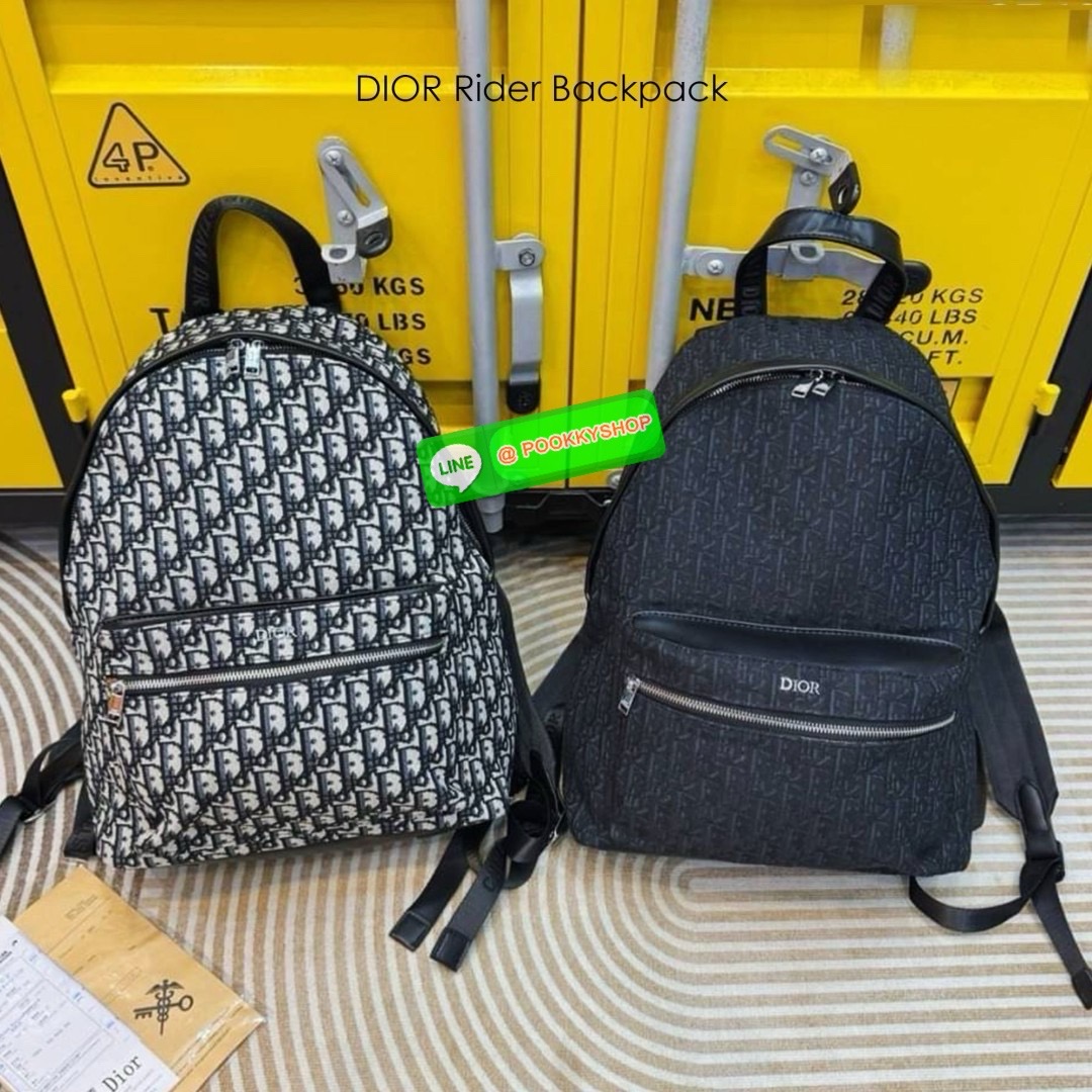DIOR Rider Backpack Oblique Jacquard กระเป๋าเป้คอลใหม่สวยเด่นเป็นเอกลักษณ์ ด้วยงานผ้าแจ็คการ์ดตามแบบฉบับแบรนด์ที่ทันสมัย Best seller Unisex ของงานเป้จริงๆ ใช้ได้ทั้งหนุ่มๆและสาวๆ