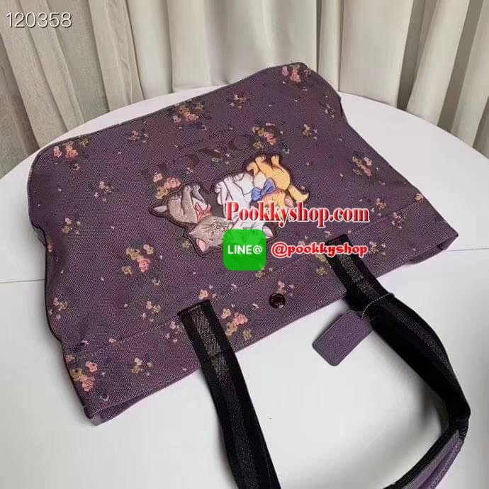 Coach DISNEY X COACH TOTE WITH ROSE BOUQUET PRINT AND THUMPER (COACH 91116) SV/MIDNIGHT MULTI