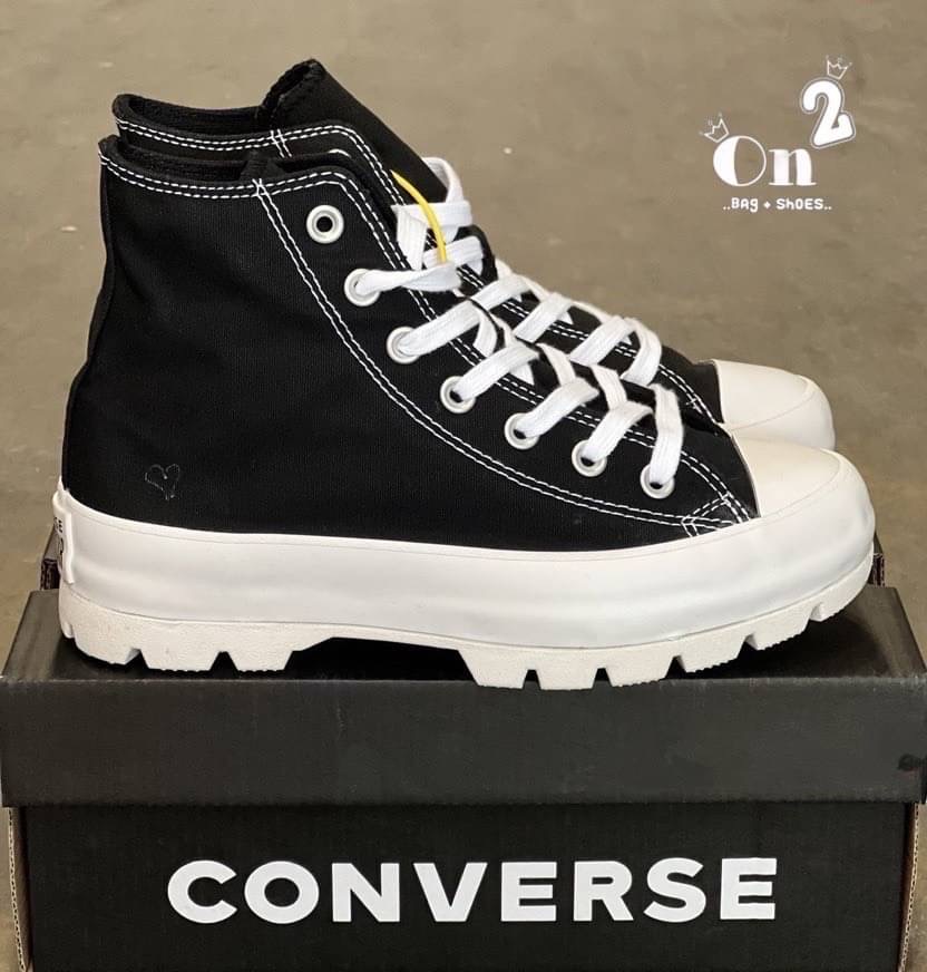 Converse รองเท้าผ้าใบเสริมส้น Converse ชนชอป แบบผูกเชือก งานชิคใส่เที่ยวใส่เรียนทรงสวยตามแบบแป๊ะ